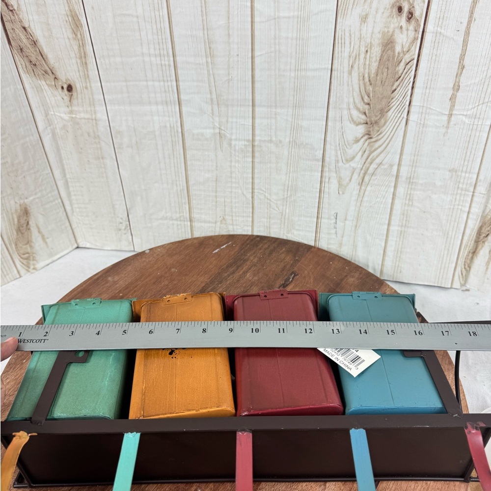 Rustic Multi-Color Metal Wall Canister Set - Picture 7 of 10